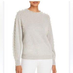 Women's Bloomingdale's Cashmere Dark Stars Sweater.   Gray